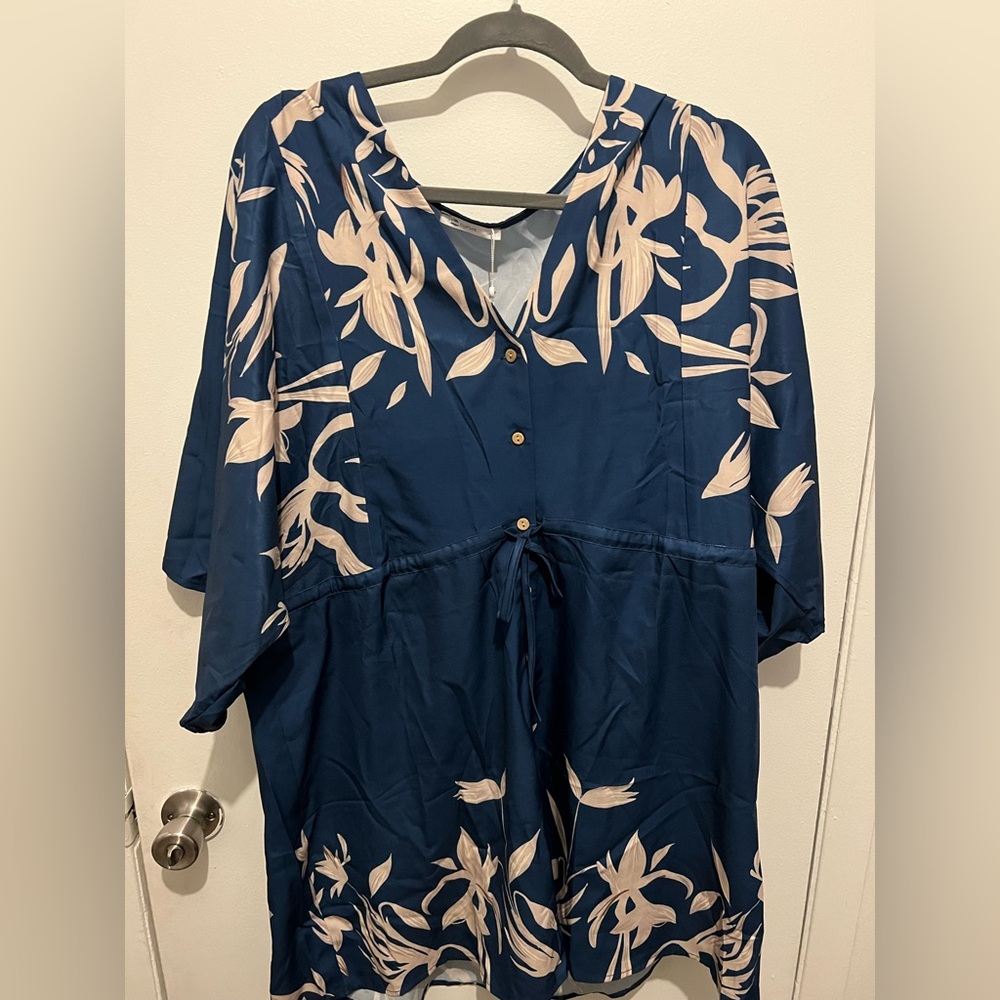 V-neck Flared Sleeve Loose Dress